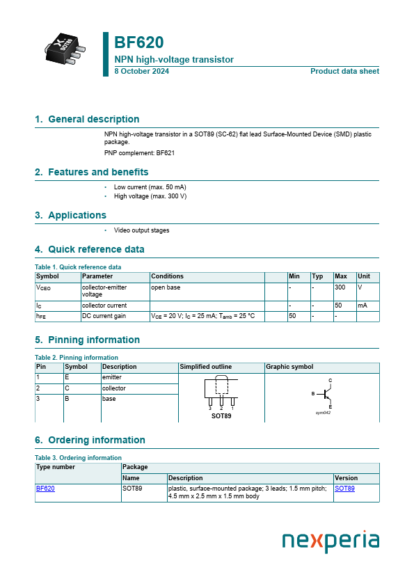 Bf Datasheet Transistor Equivalent Nexperia