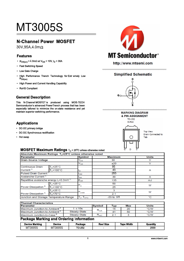 MT3005S Datasheet Preview