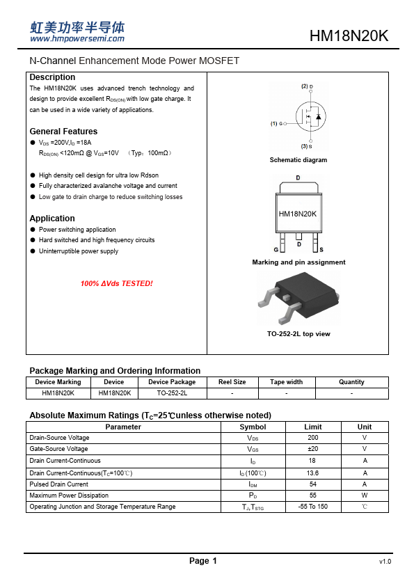 HM18N20K Datasheet Preview