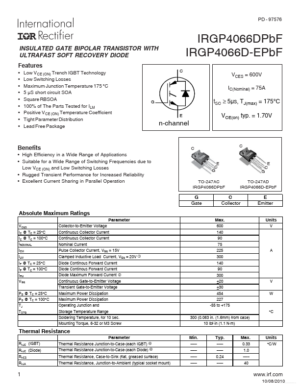IRGP4066D Datasheet Preview