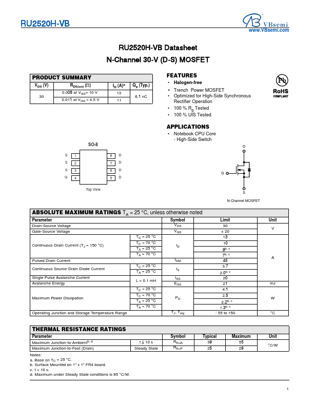 RU2520H Datasheet Preview