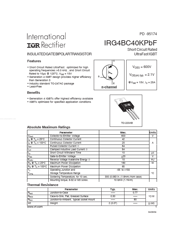 IRG4BC40KPBF