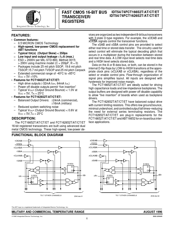 IDT74FCT16652ET