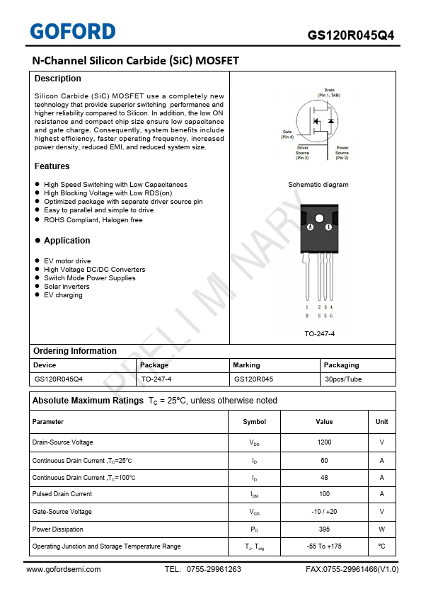 GS120R045Q4 Datasheet Preview