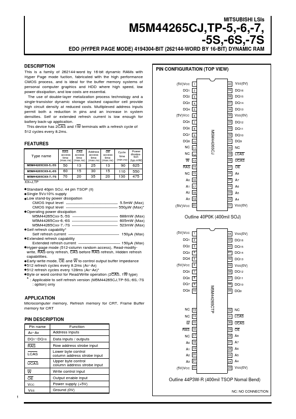 M5M44265CTP-6S