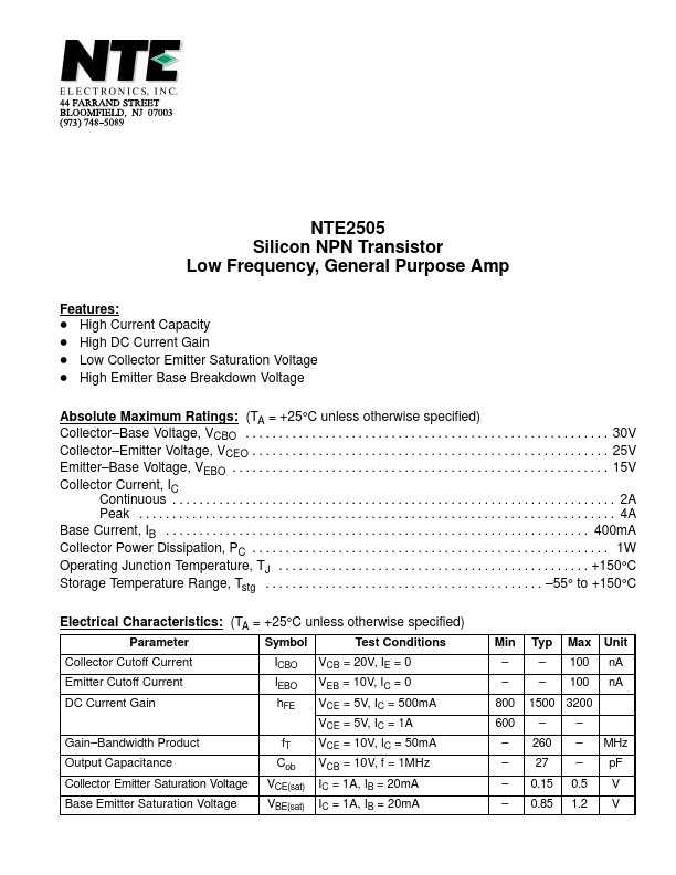 NTE2505