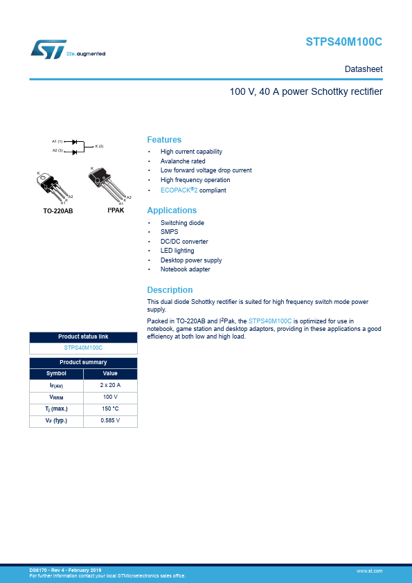 STPS40M100CT