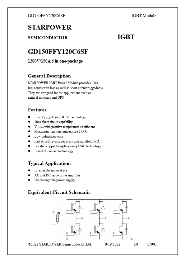 GD150FFY120C6SF Datasheet Preview