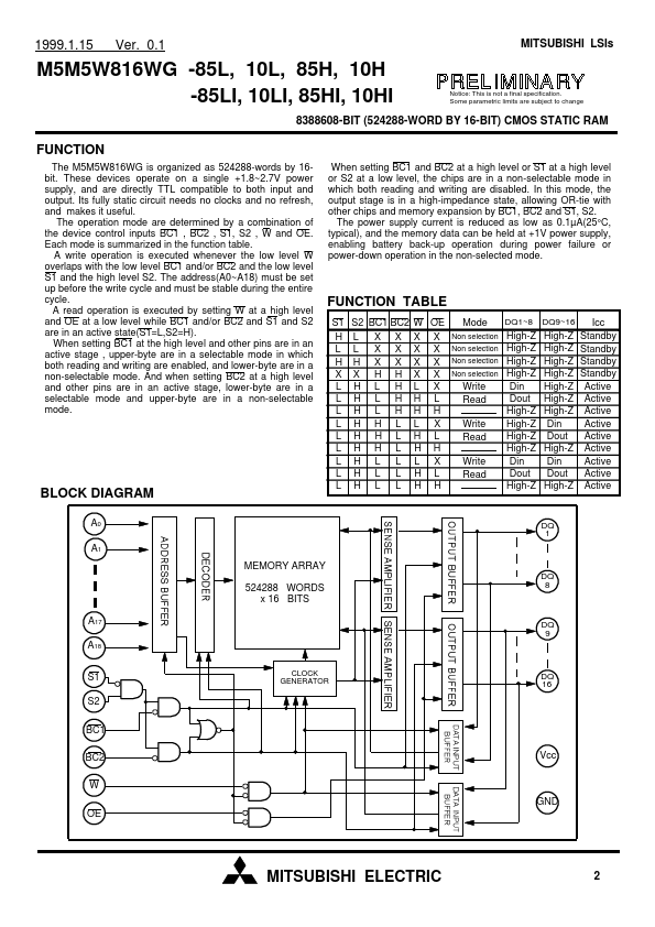 M5M5W816WG-85L