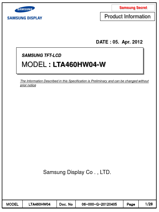 LTA460HW04-W