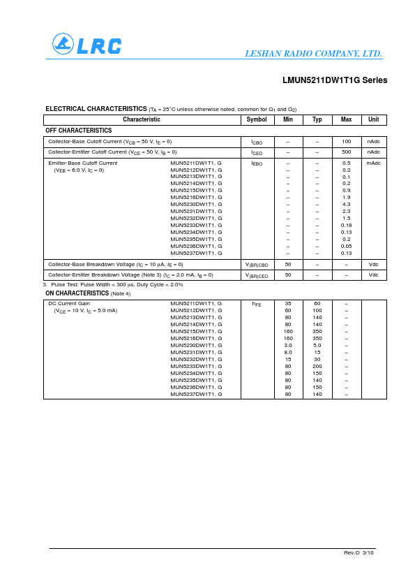 LMUN5212DW1T1G