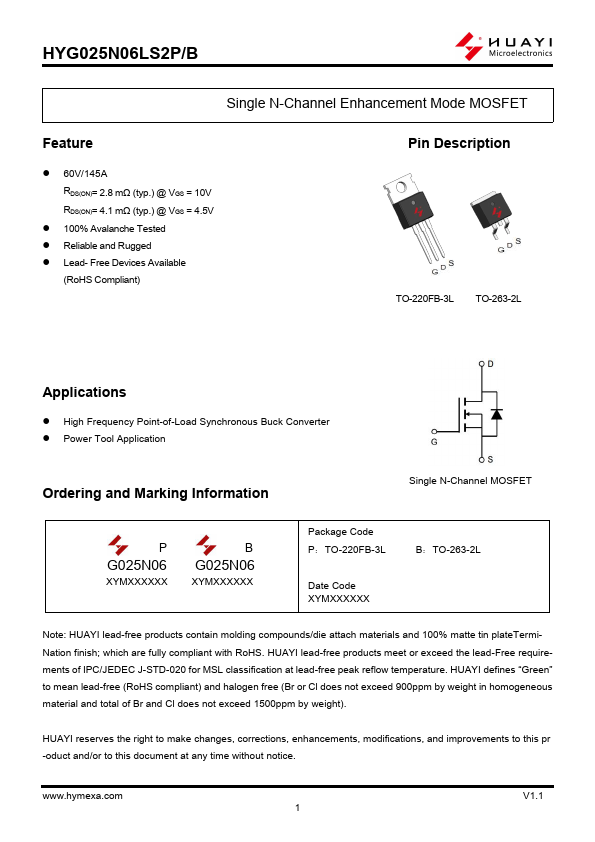 HYG025N06LS2P Datasheet Preview