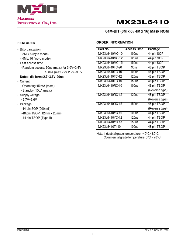 MX23L6410YC-12