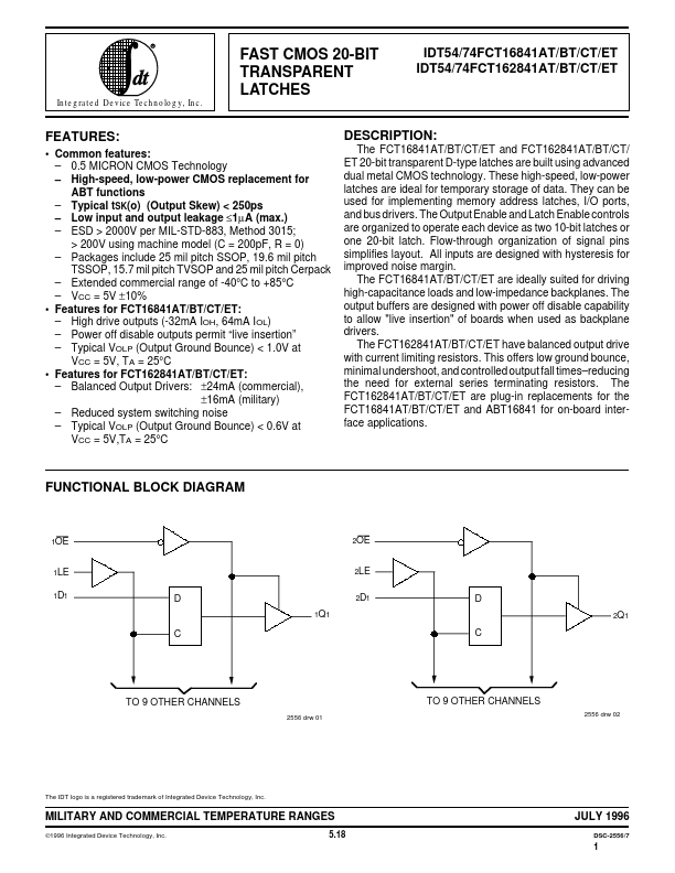 IDT74FCT16841ET