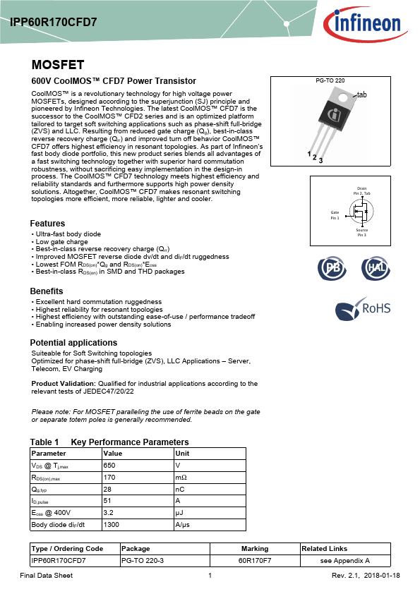 IPP60R170CFD7