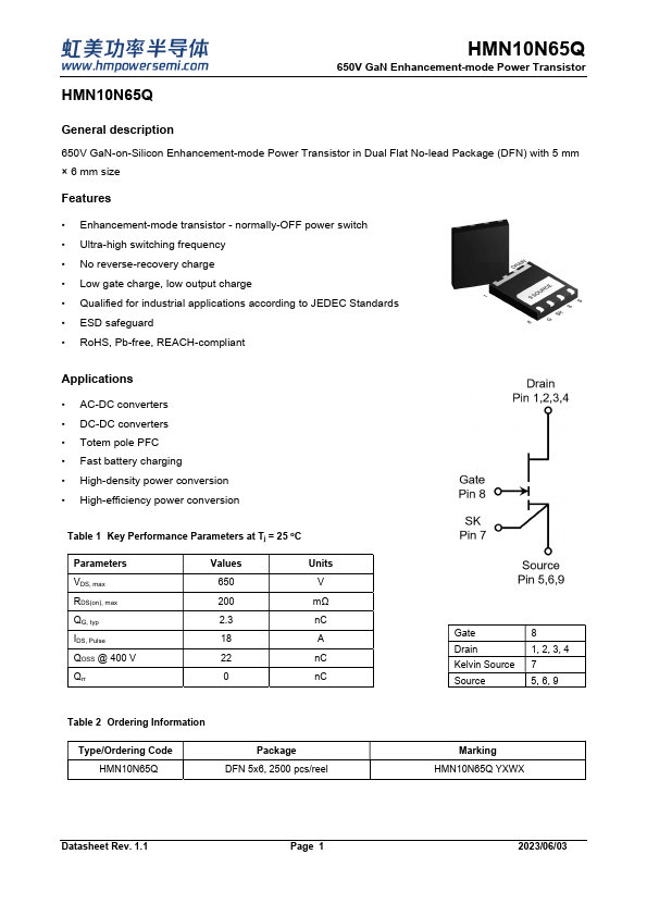 HMN10N65Q Datasheet Preview