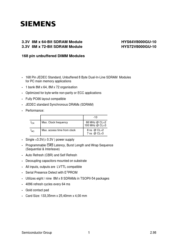 HYS72V8000GU-10