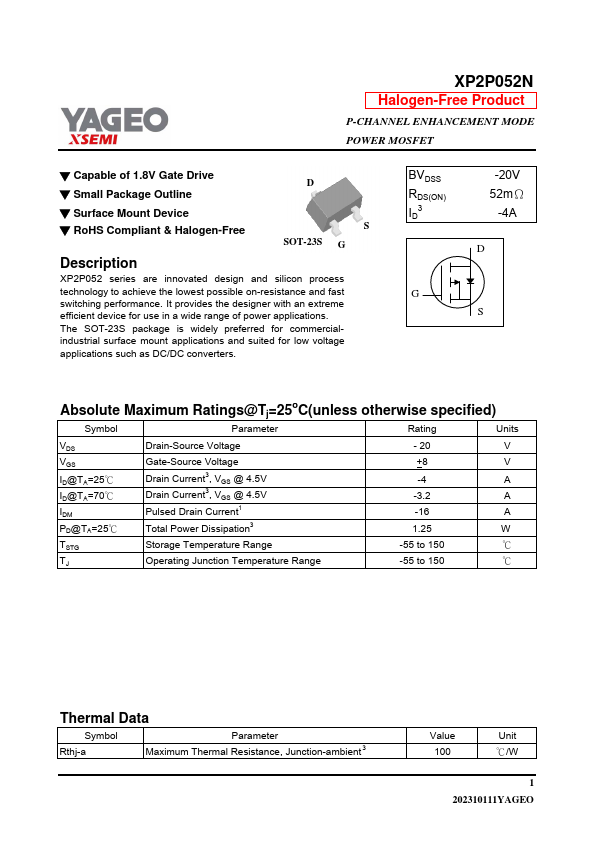 XP2P052N Datasheet Preview