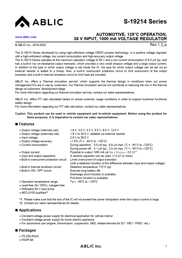 S-19214 Datasheet Preview