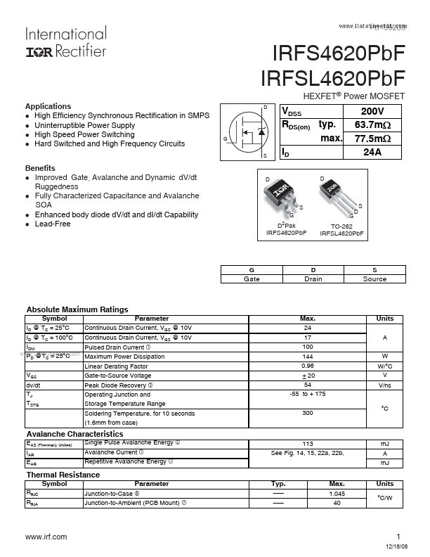 IRFS4620PBF