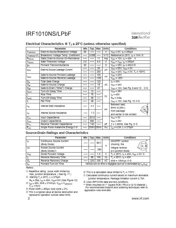 IRF1010NSPBF