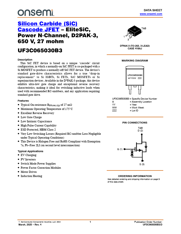 UF3C065030B3 Datasheet Preview