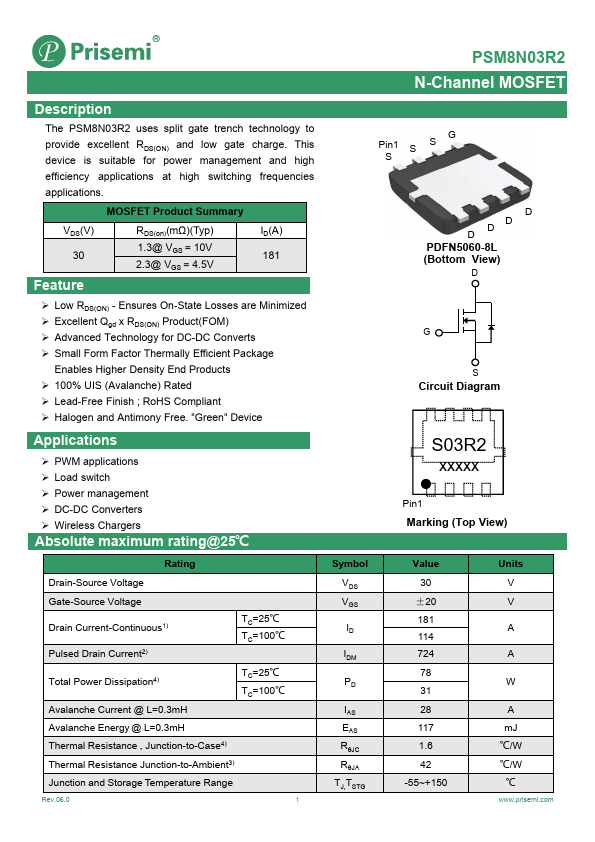 PSM8N03R2 Datasheet Preview