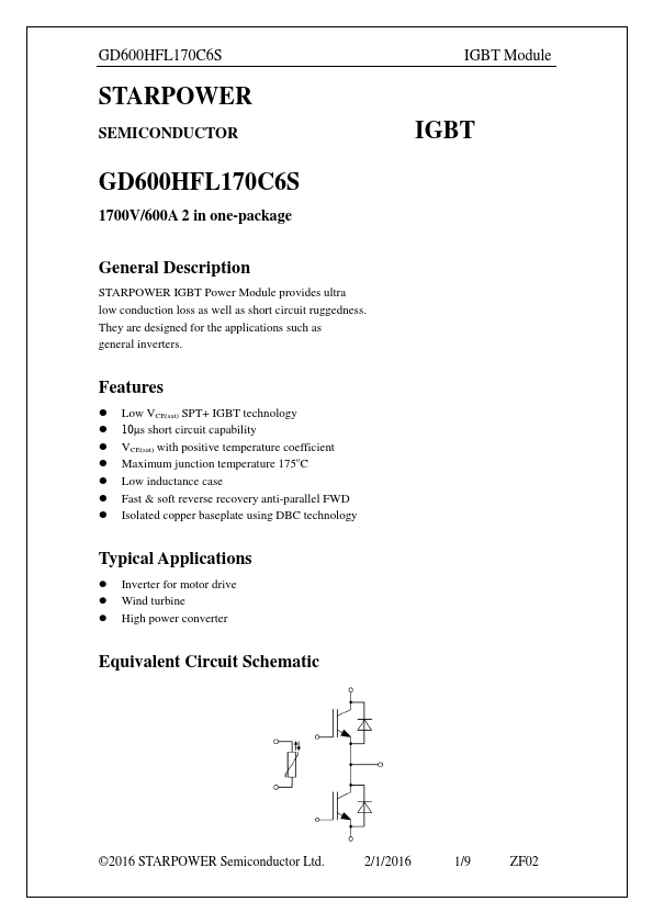 GD600HFL170C6S Datasheet Preview