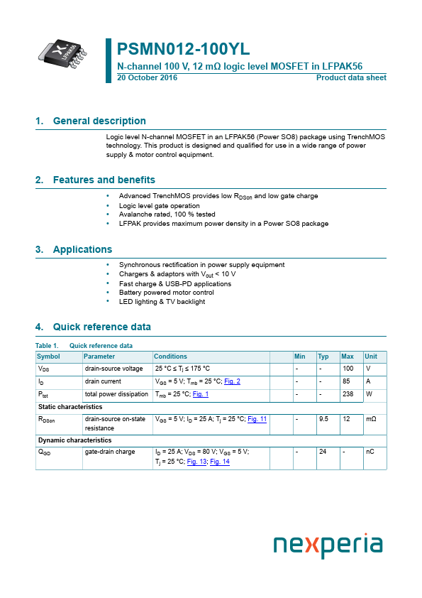 PSMN012-100YL