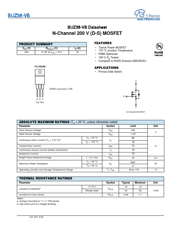 BUZ38 Datasheet Preview