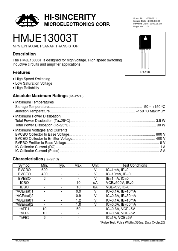 HMJE13003T