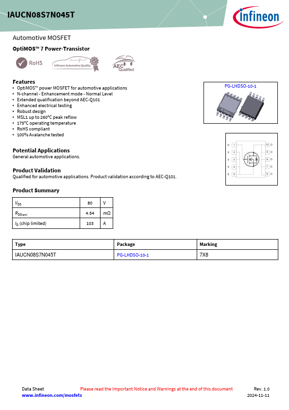 IAUCN08S7N045T Datasheet Preview