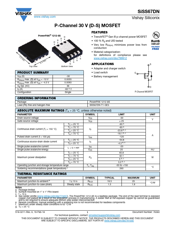 SiSS67DN Datasheet Preview