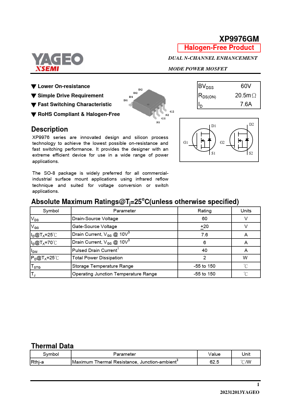 XP9976GM Datasheet Preview