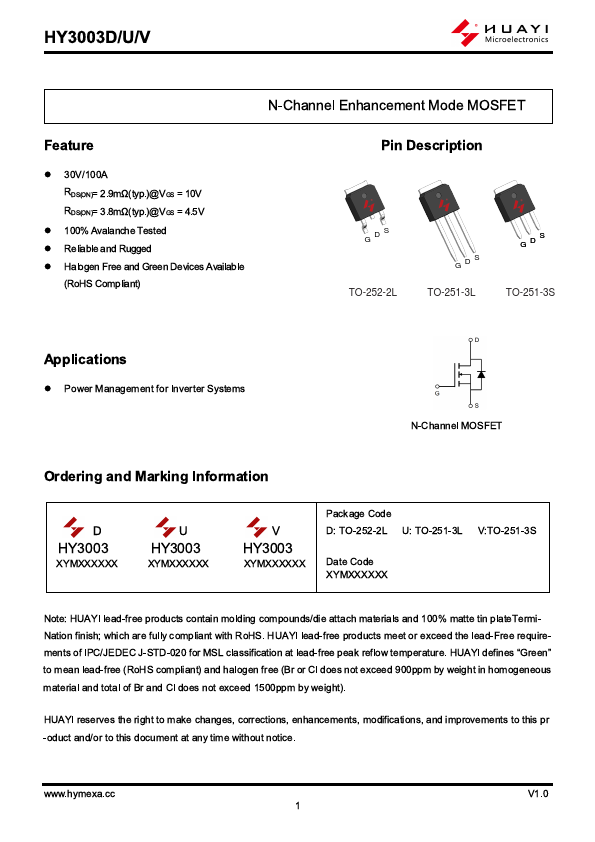 HY3003D Datasheet Preview