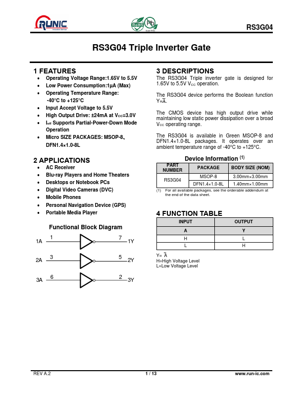 RS3G04 Datasheet Preview