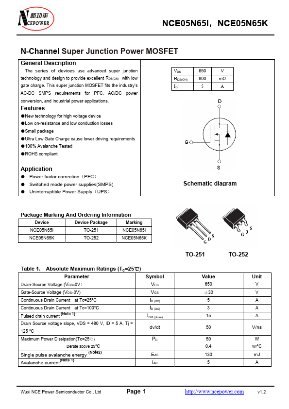 NCE05N65I