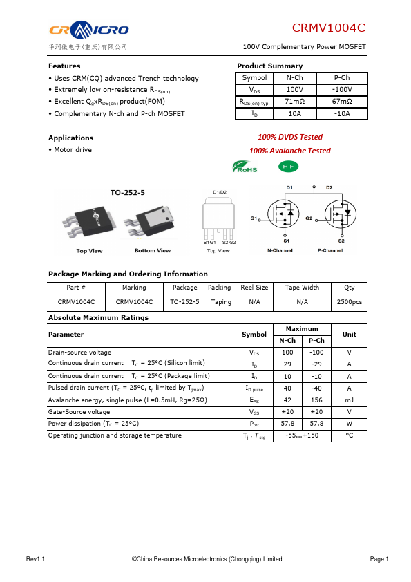 CRMV1004C Datasheet Preview