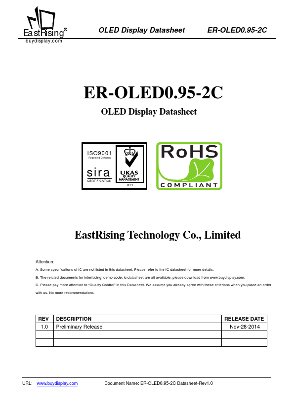ER-OLED0.95-2C Datasheet Preview