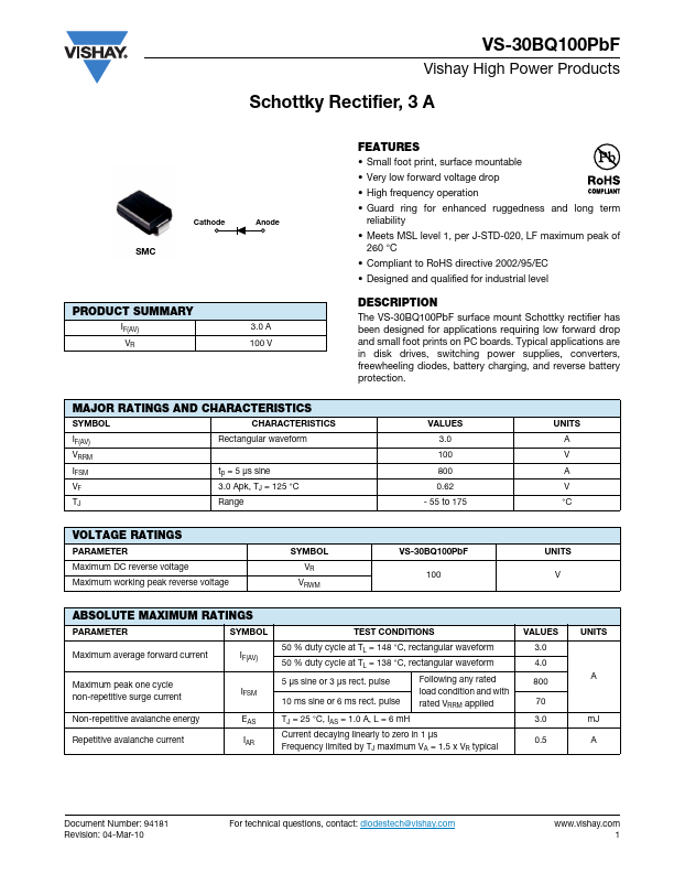 VS-30BQ100PbF