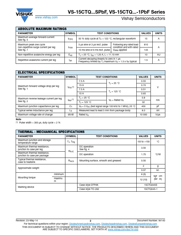 VS-15CTQ045-1PbF