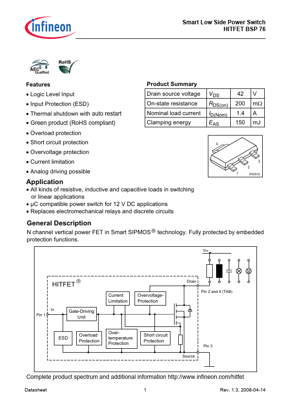 BSP76 Datasheet Preview