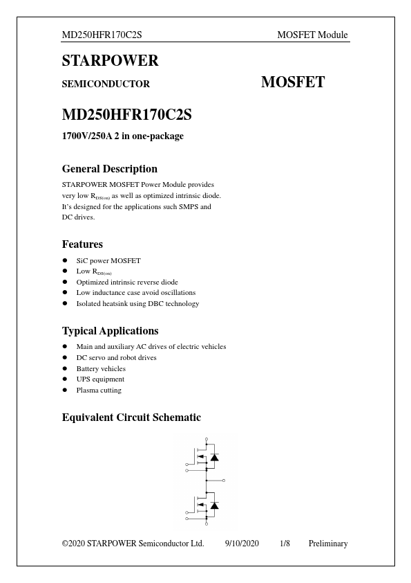 MD250HFR170C2S Datasheet Preview