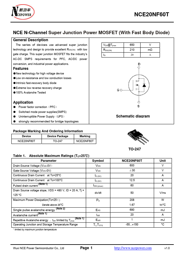 NCE20NF60T