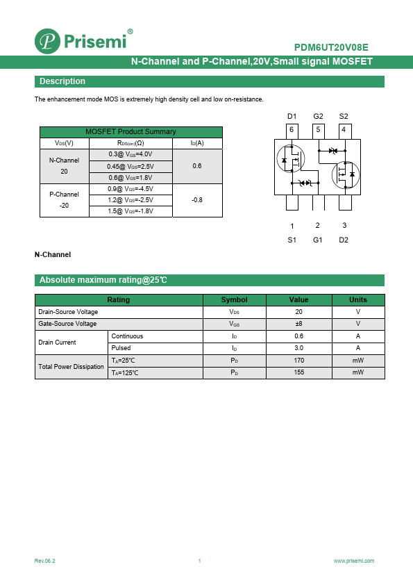 PDM6UT20V08E Datasheet Preview