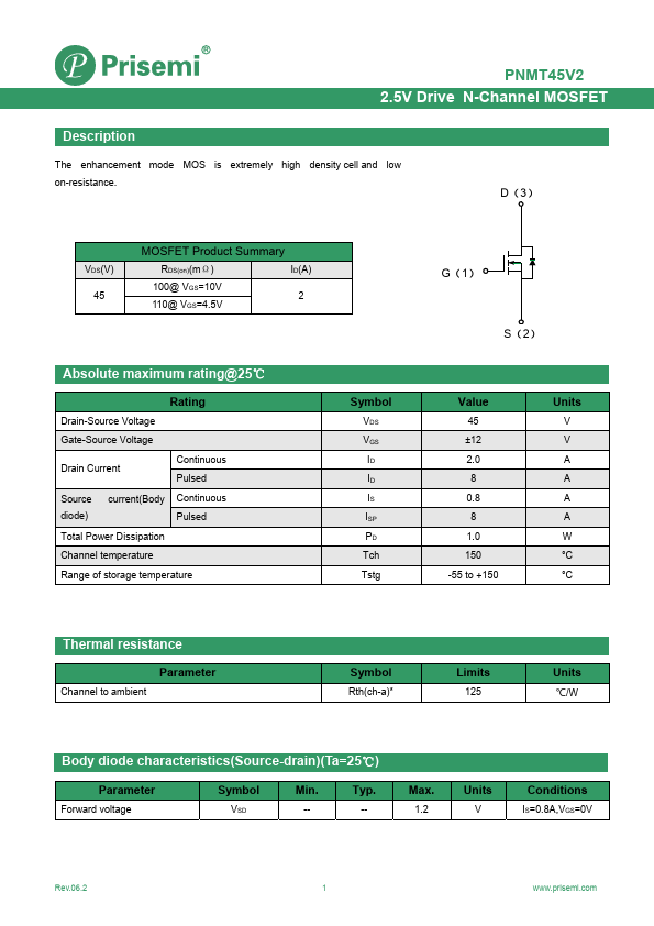 PNMT45V2 Datasheet Preview