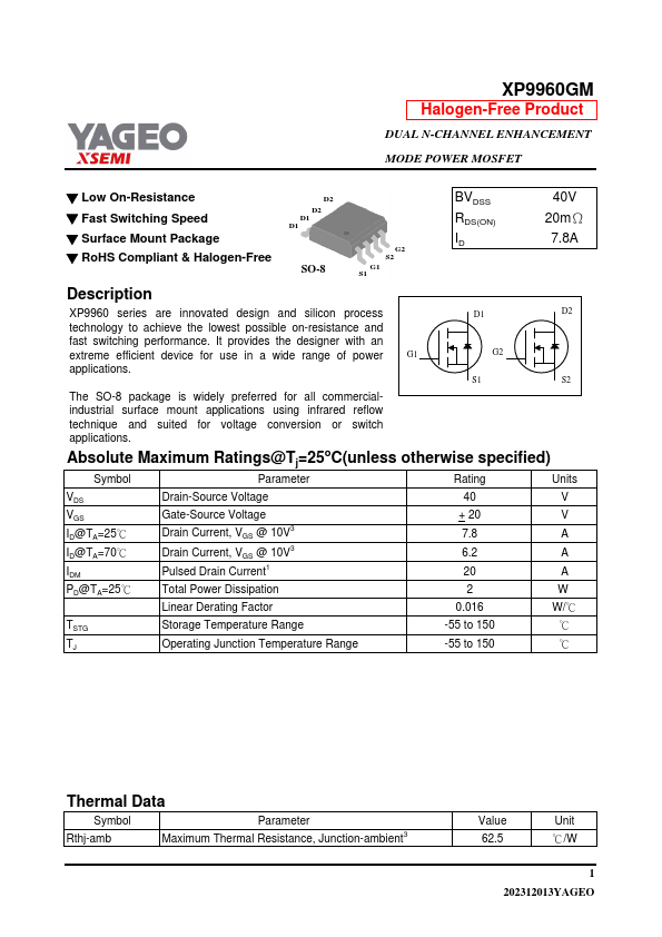 XP9960GM Datasheet Preview
