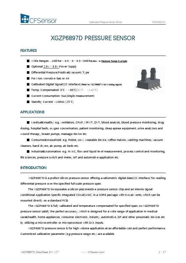 XGZP6897D Datasheet Preview