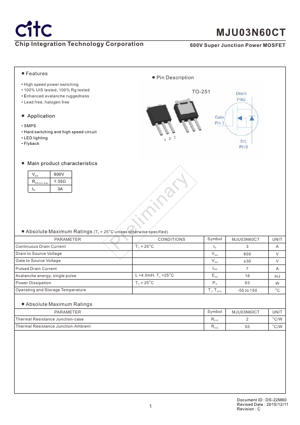 MJU03N60CT