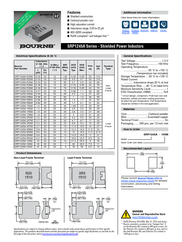 SRP1245A Datasheet Preview